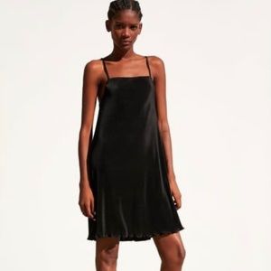ZARA Pleated black mini dress